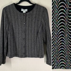 VINTAGE Glitter Evening Jacket Black Cocktail Blazer Whimsigoth Fairy Grunge 16W